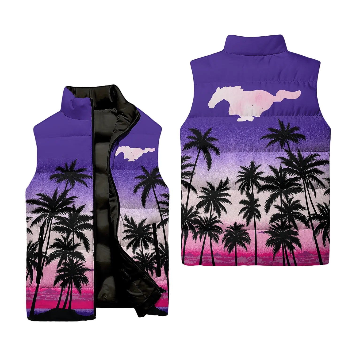 Ford Mustang Sleeveless Puffer Jacket SHW019