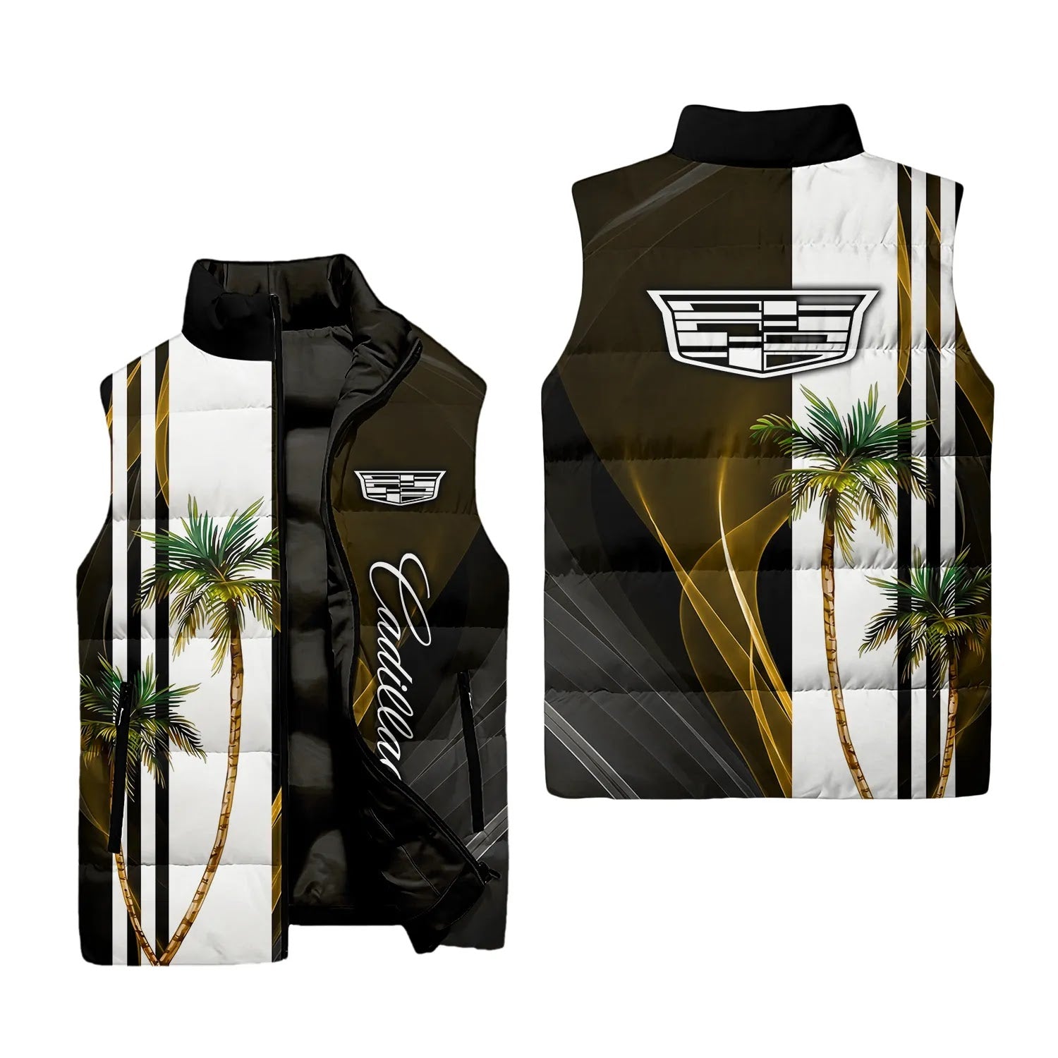 Cadillac Sleeveless Puffer Jacket SHW036
