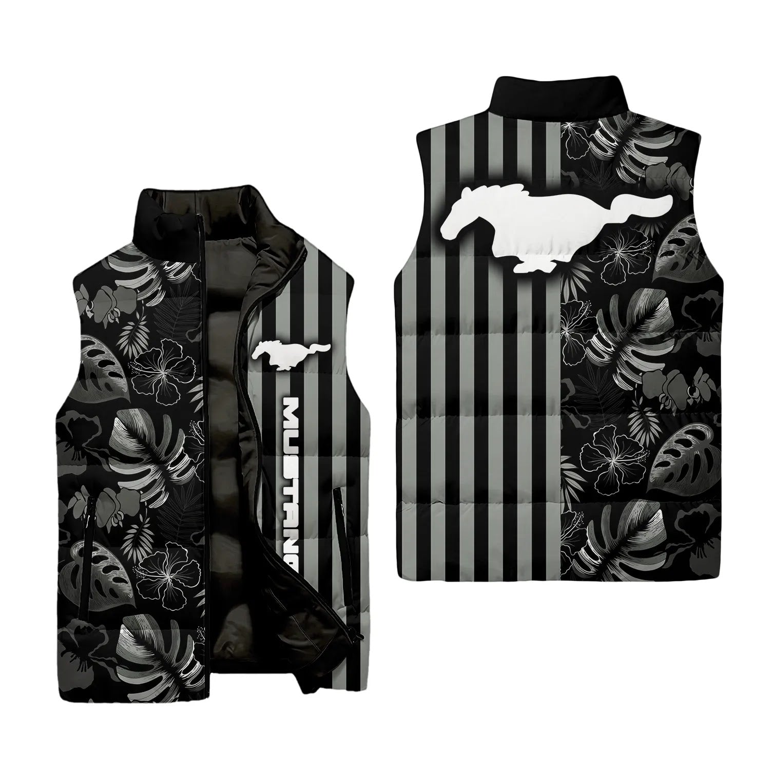 Ford Mustang Sleeveless Puffer Jacket SHW040