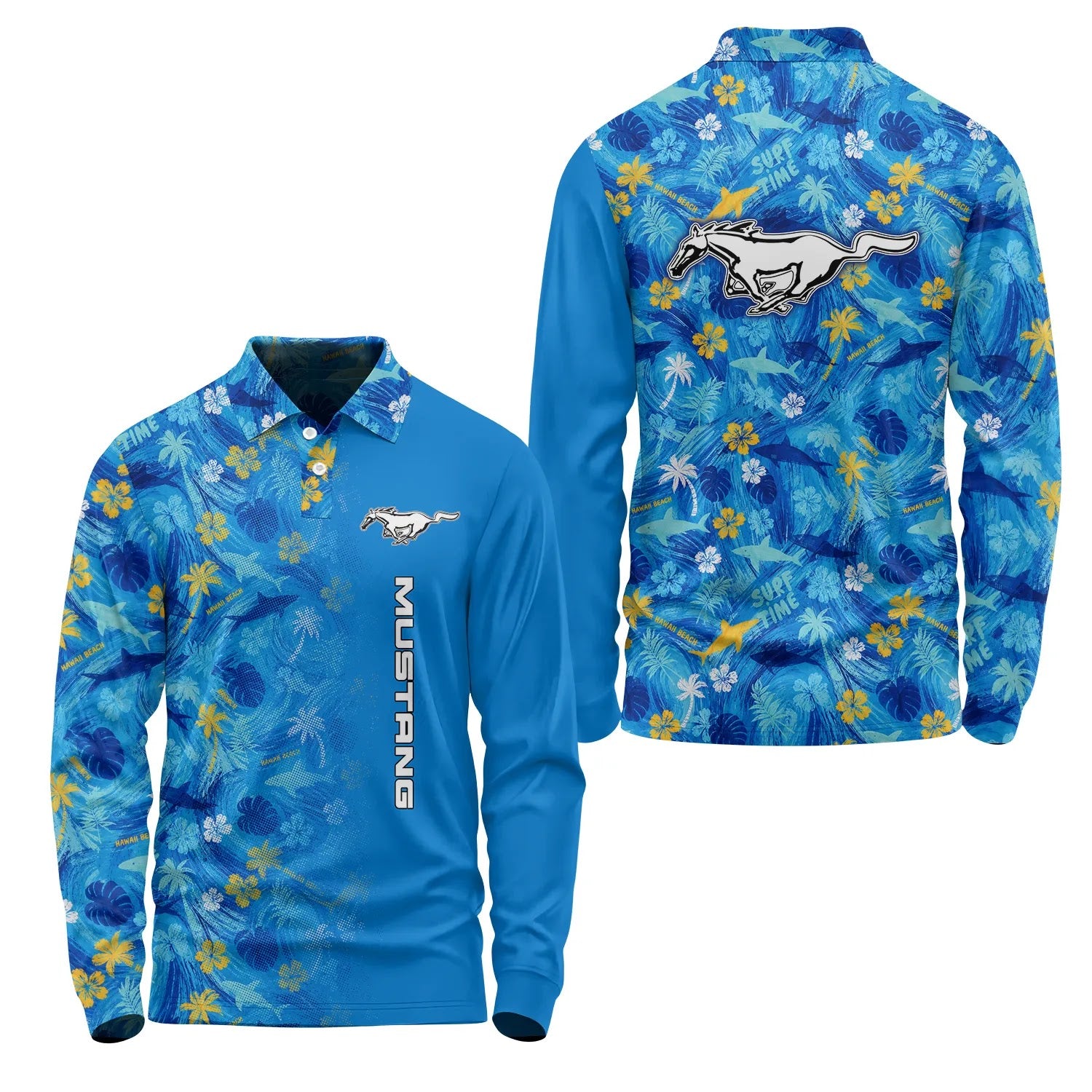Ford Mustang Long Sleeve Polo SHW027