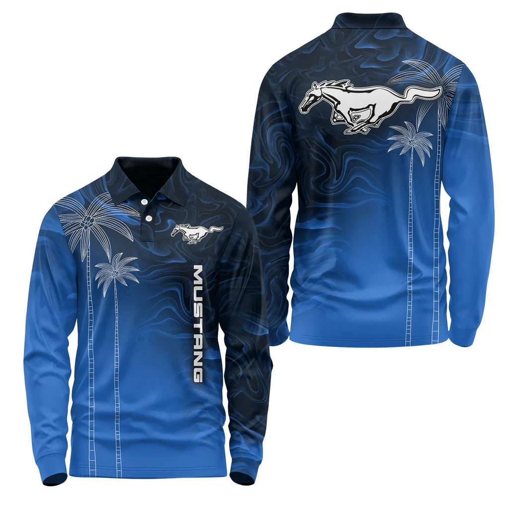Ford Mustang Long Sleeve Polo SHW070