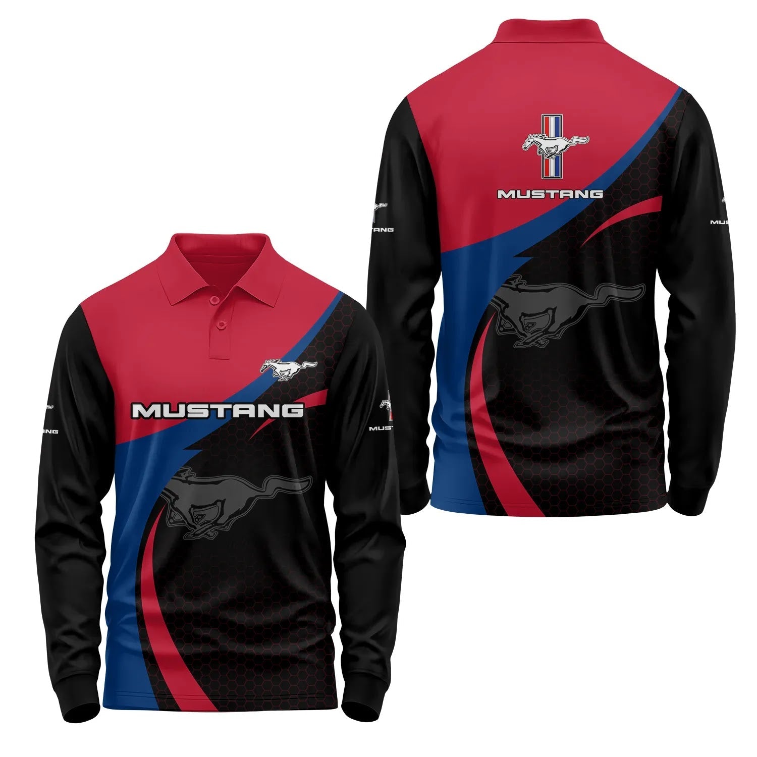 Ford Mustang Long Sleeve Polo SC038