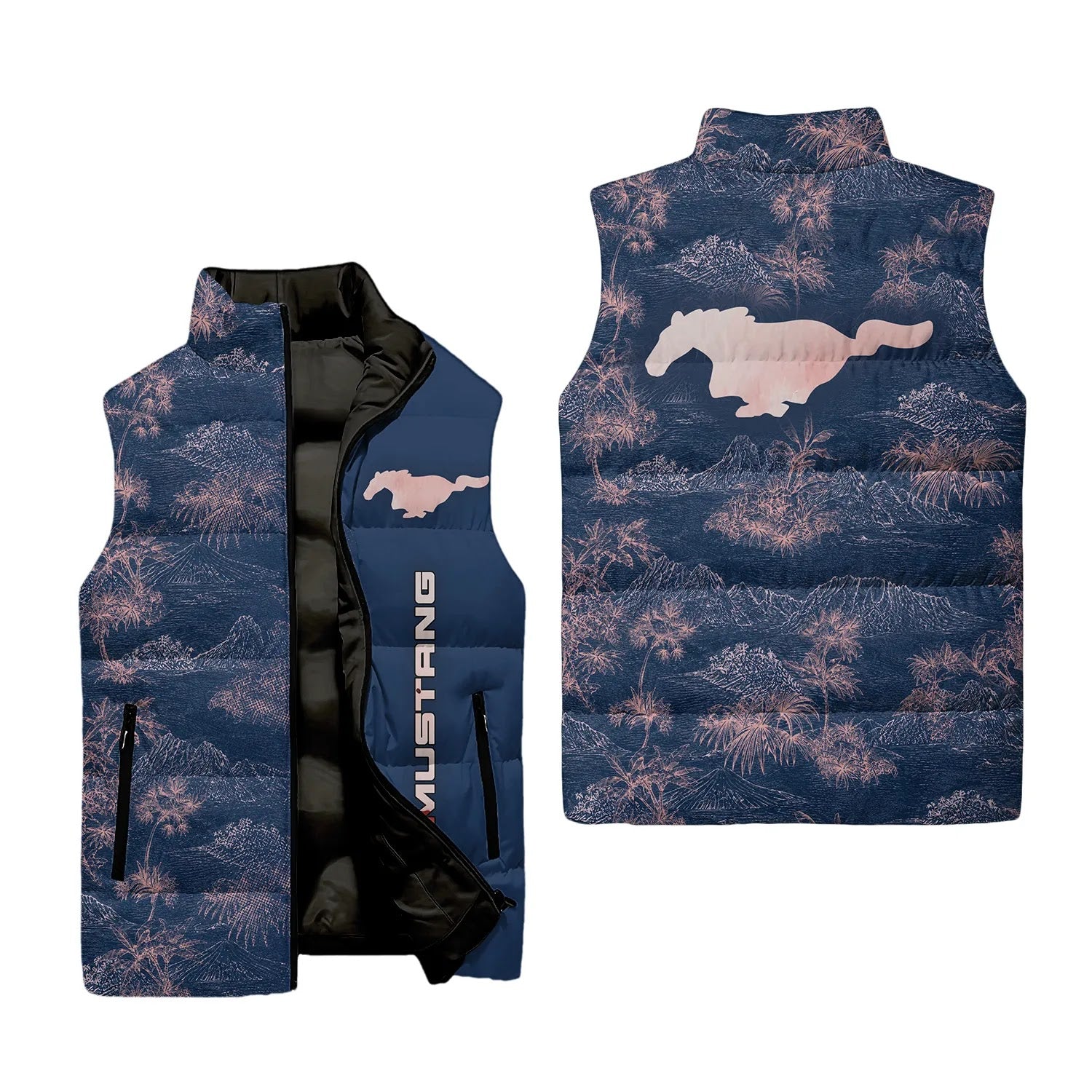 Ford Mustang Sleeveless Puffer Jacket SHW007
