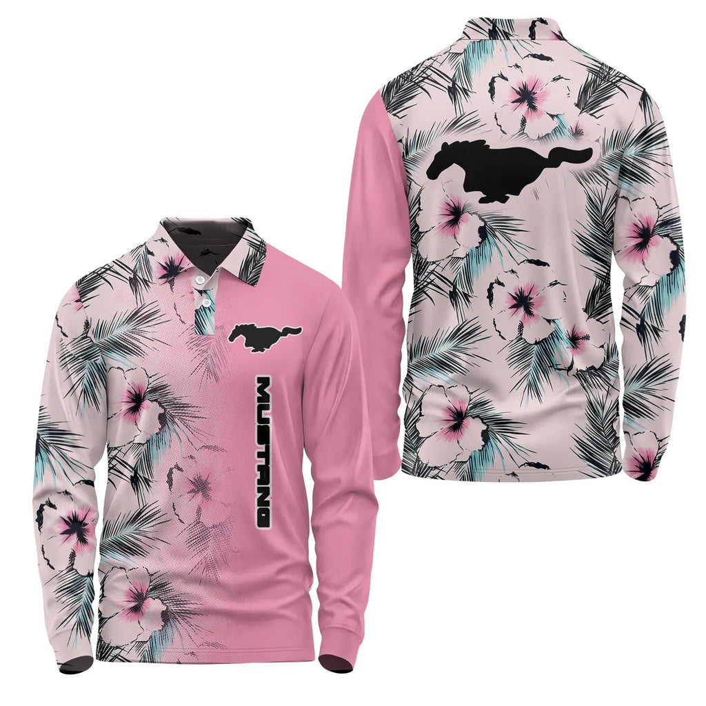 Ford Mustang Long Sleeve Polo SHW056