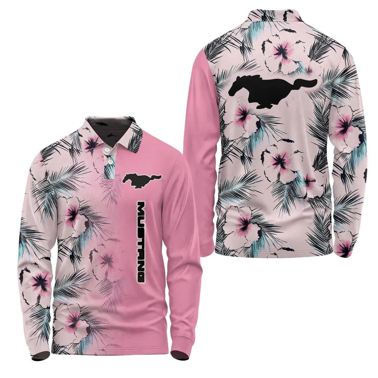 Ford Mustang Long Sleeve Polo SHW056