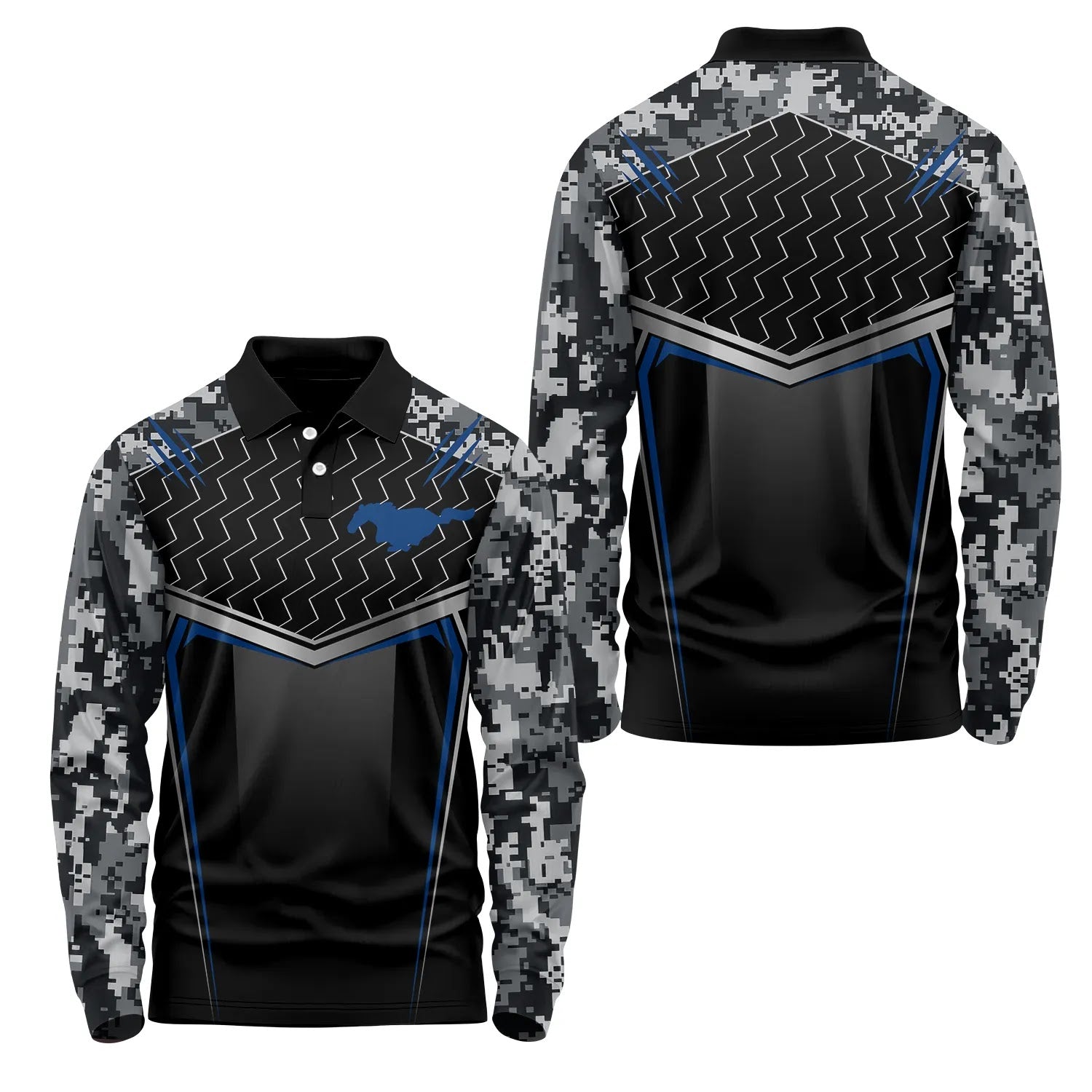 Ford Mustang Long Sleeve Polo SC115