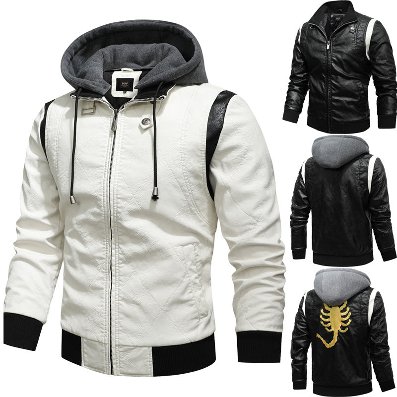 BOGO | Men's PU Leather Hooded Jacket V6