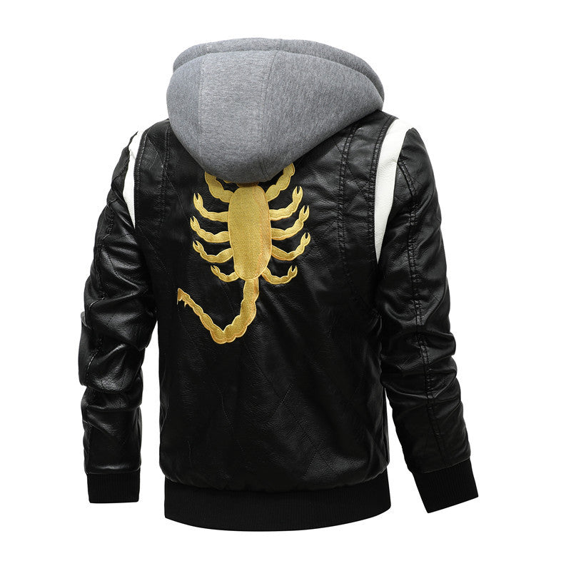 BOGO | Men's PU Leather Hooded Jacket V6