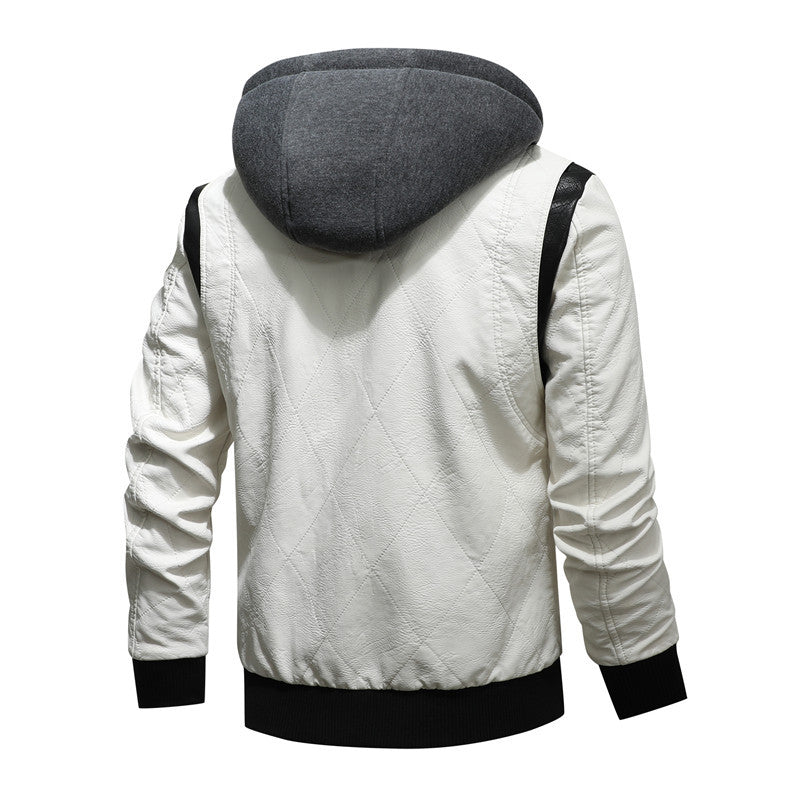 BOGO | Men's PU Leather Hooded Jacket V6
