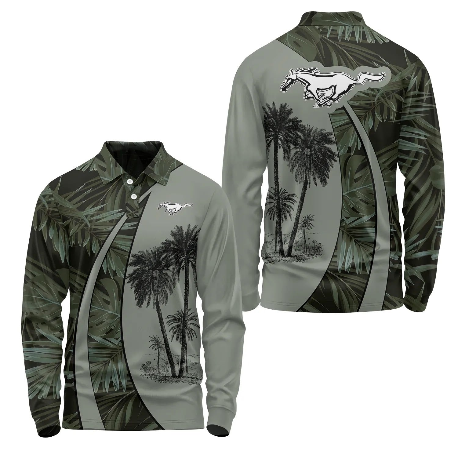 Ford Mustang Long Sleeve Polo SHW063