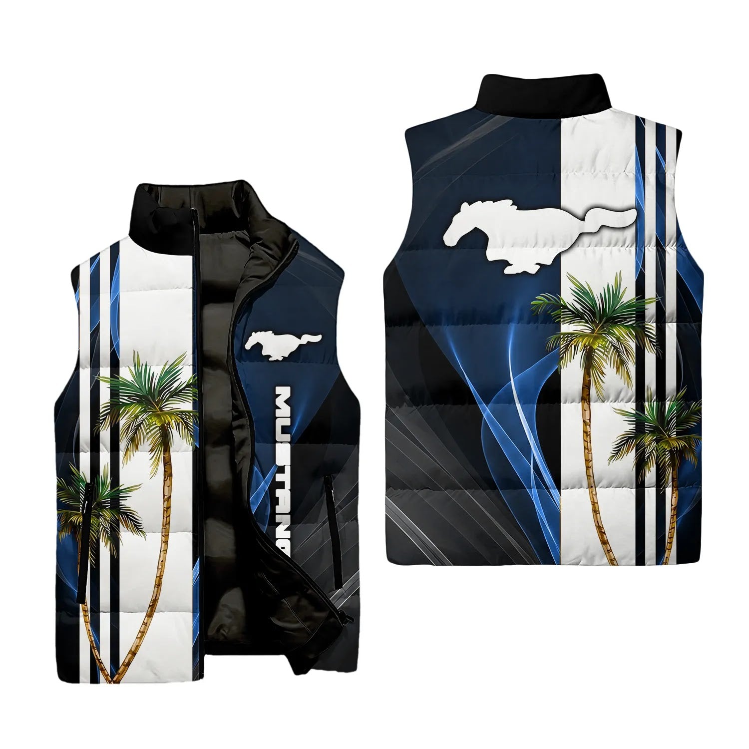 Ford Mustang Sleeveless Puffer Jacket SHW036