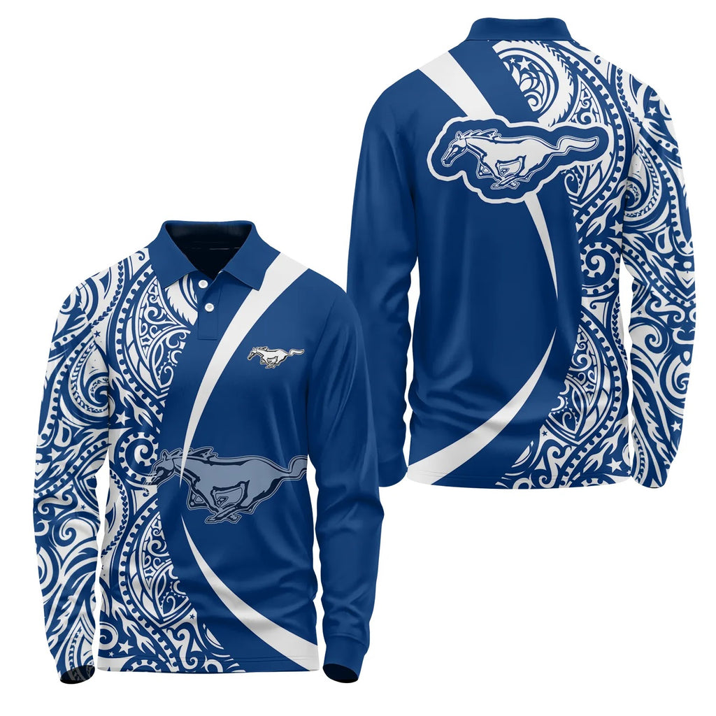 Ford Mustang Long Sleeve Polo SHW072