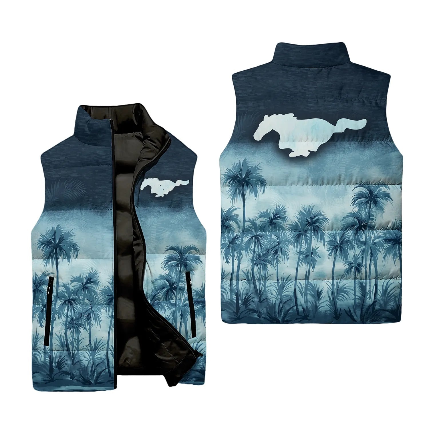 Ford Mustang Sleeveless Puffer Jacket SHW021