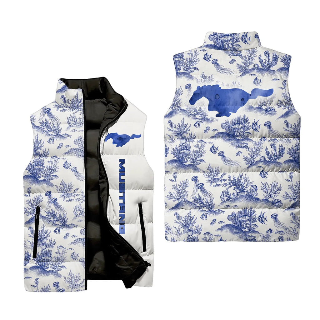 Ford Mustang Sleeveless Puffer Jacket SHW009