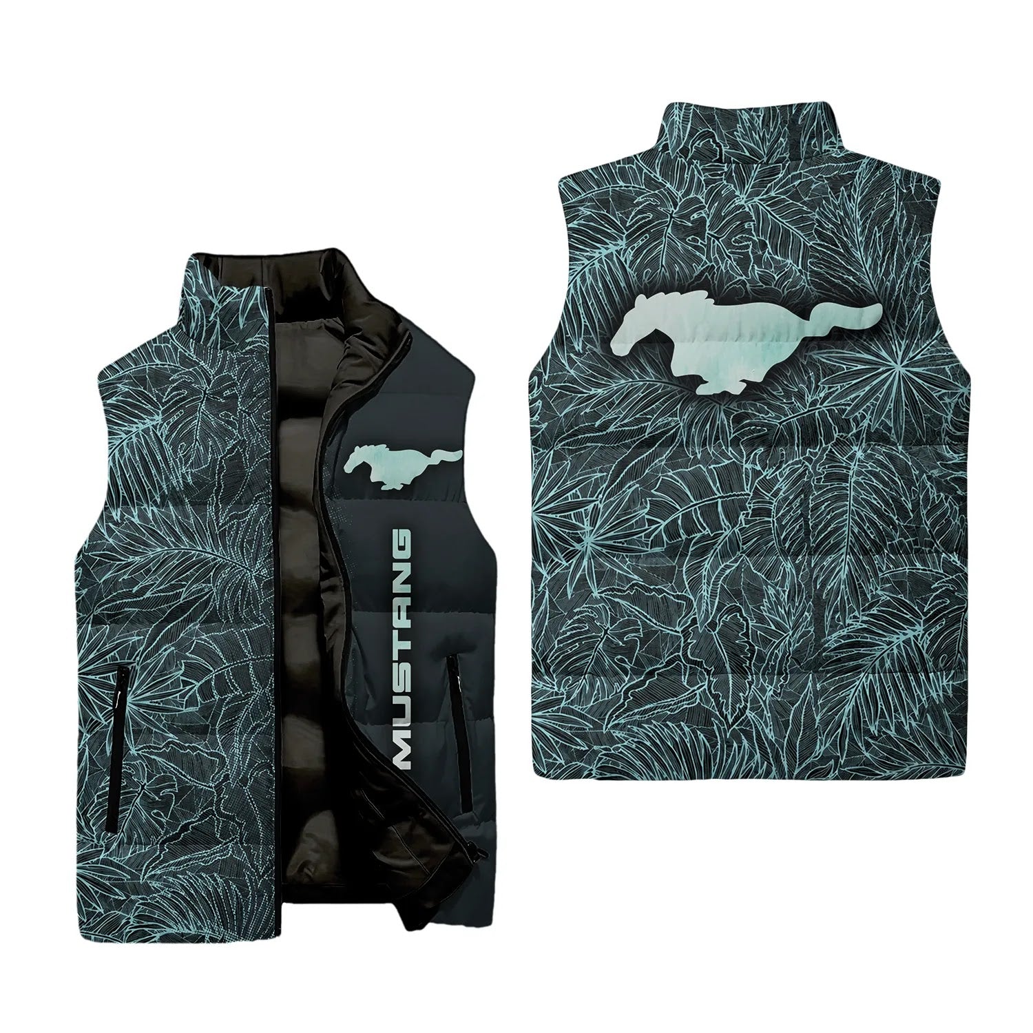 Ford Mustang Sleeveless Puffer Jacket SHW008