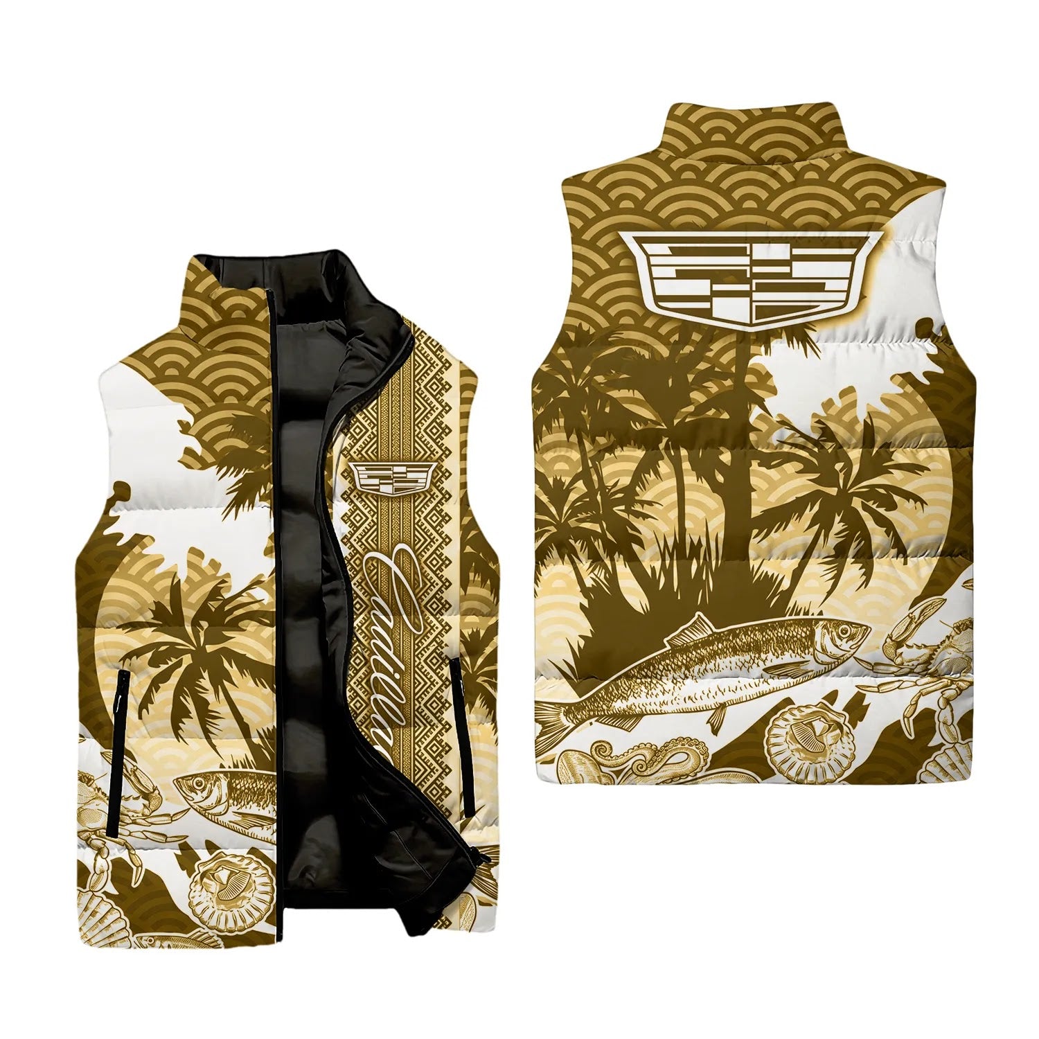 Cadillac Sleeveless Puffer Jacket SHW038