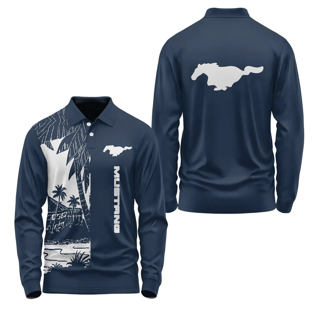Ford Mustang Long Sleeve Polo SHW031