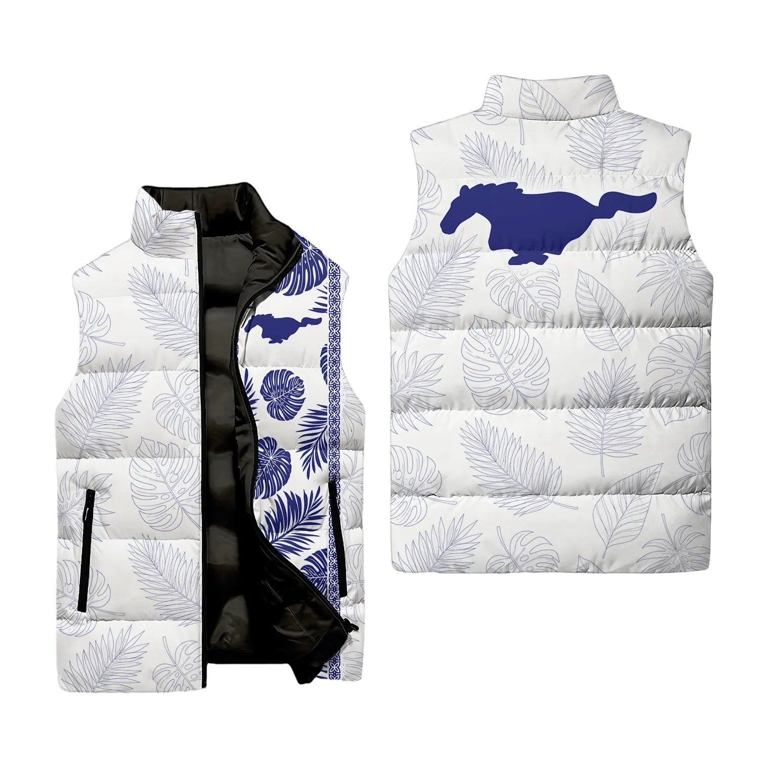 Ford Mustang Sleeveless Puffer Jacket SHW023