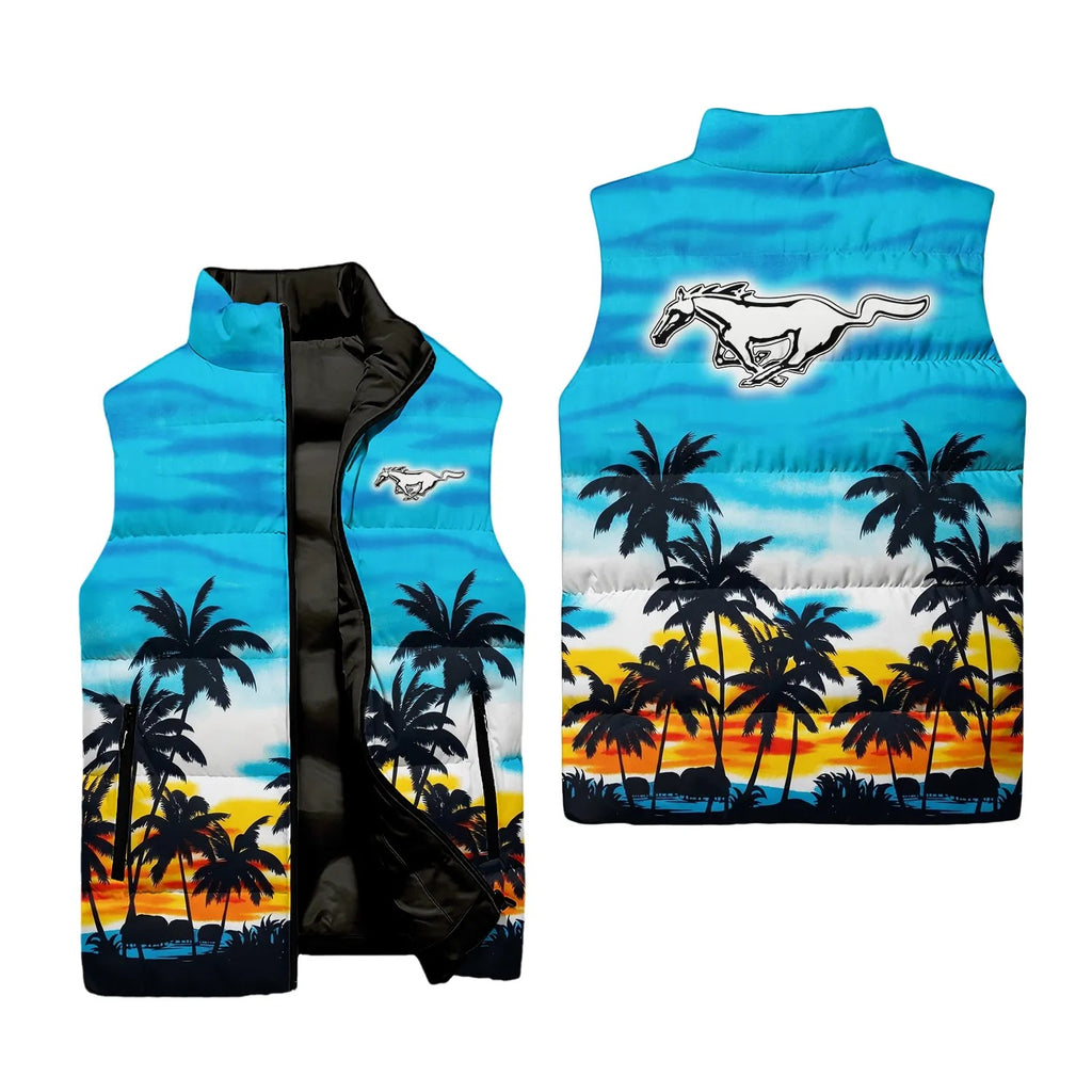 Ford Mustang Sleeveless Puffer Jacket SHW051
