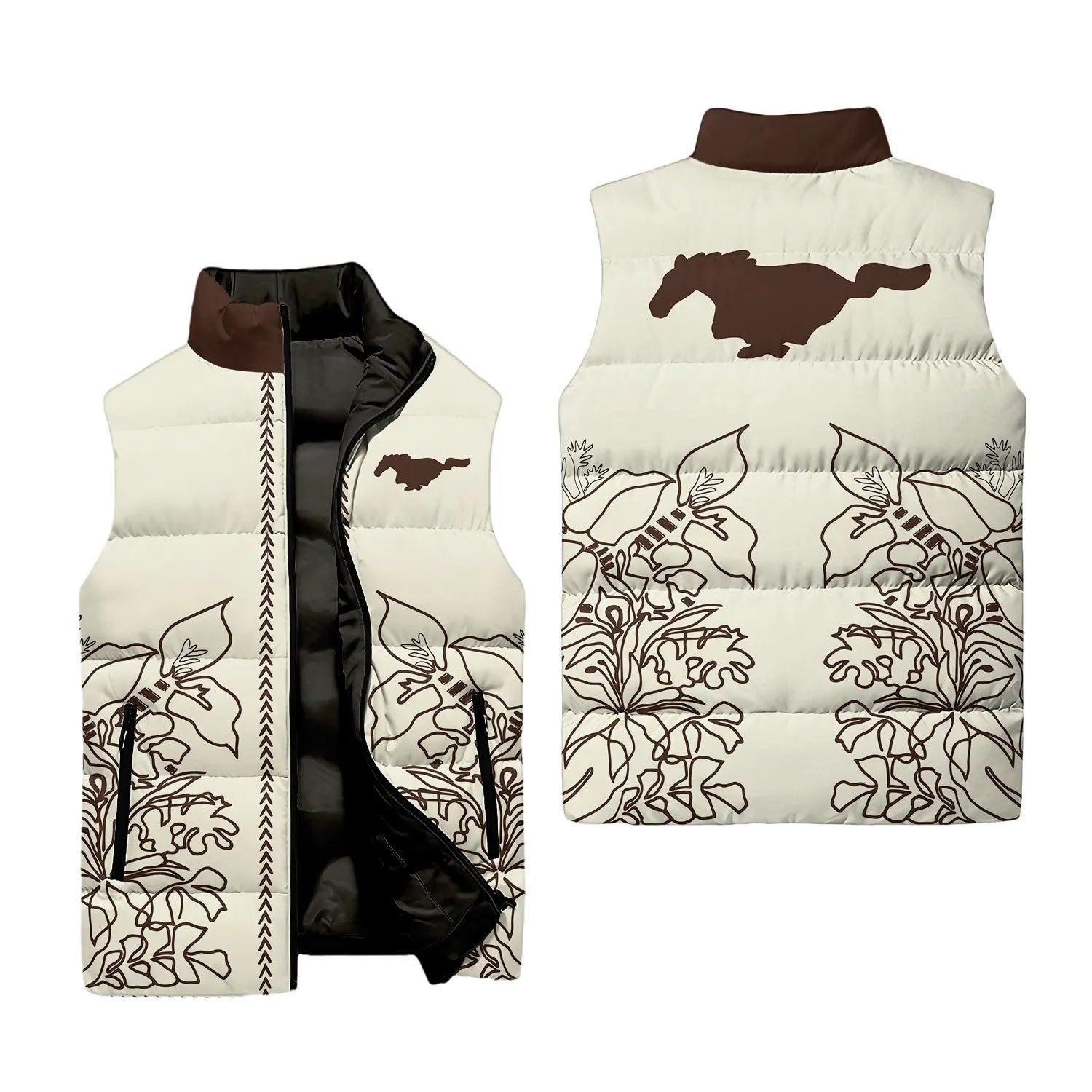 Ford Mustang Sleeveless Puffer Jacket SHW064