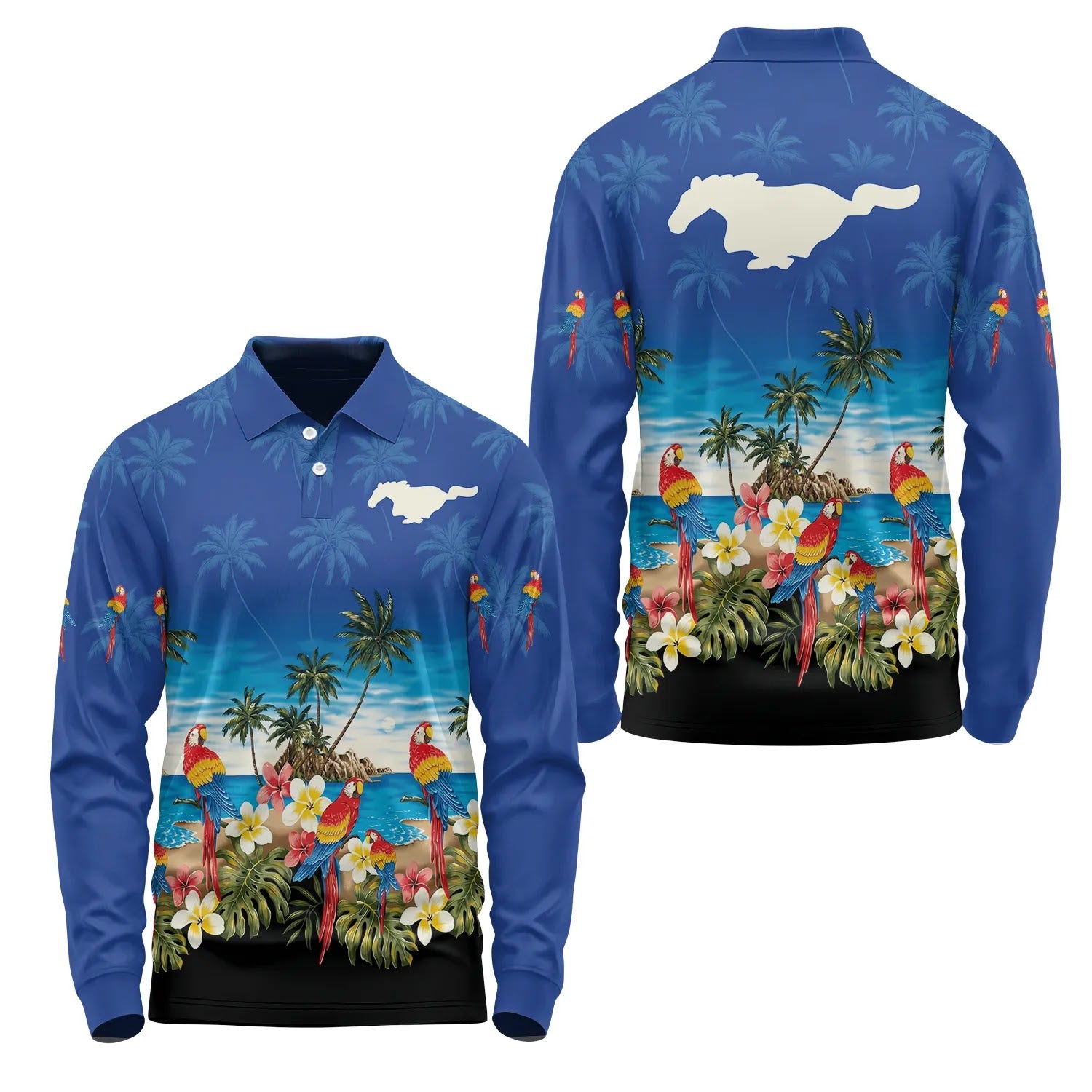 Ford Mustang Long Sleeve Polo SHW005