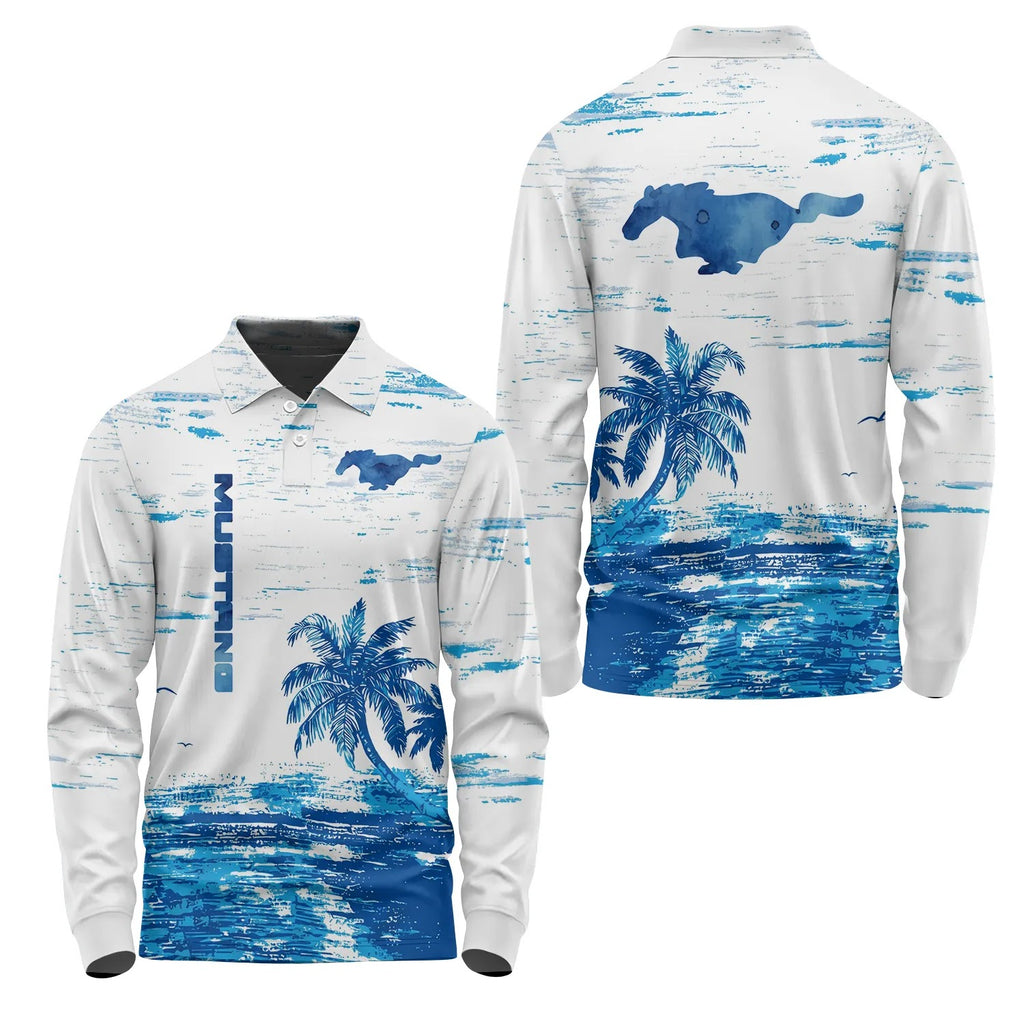 Ford Mustang Long Sleeve Polo SHW069