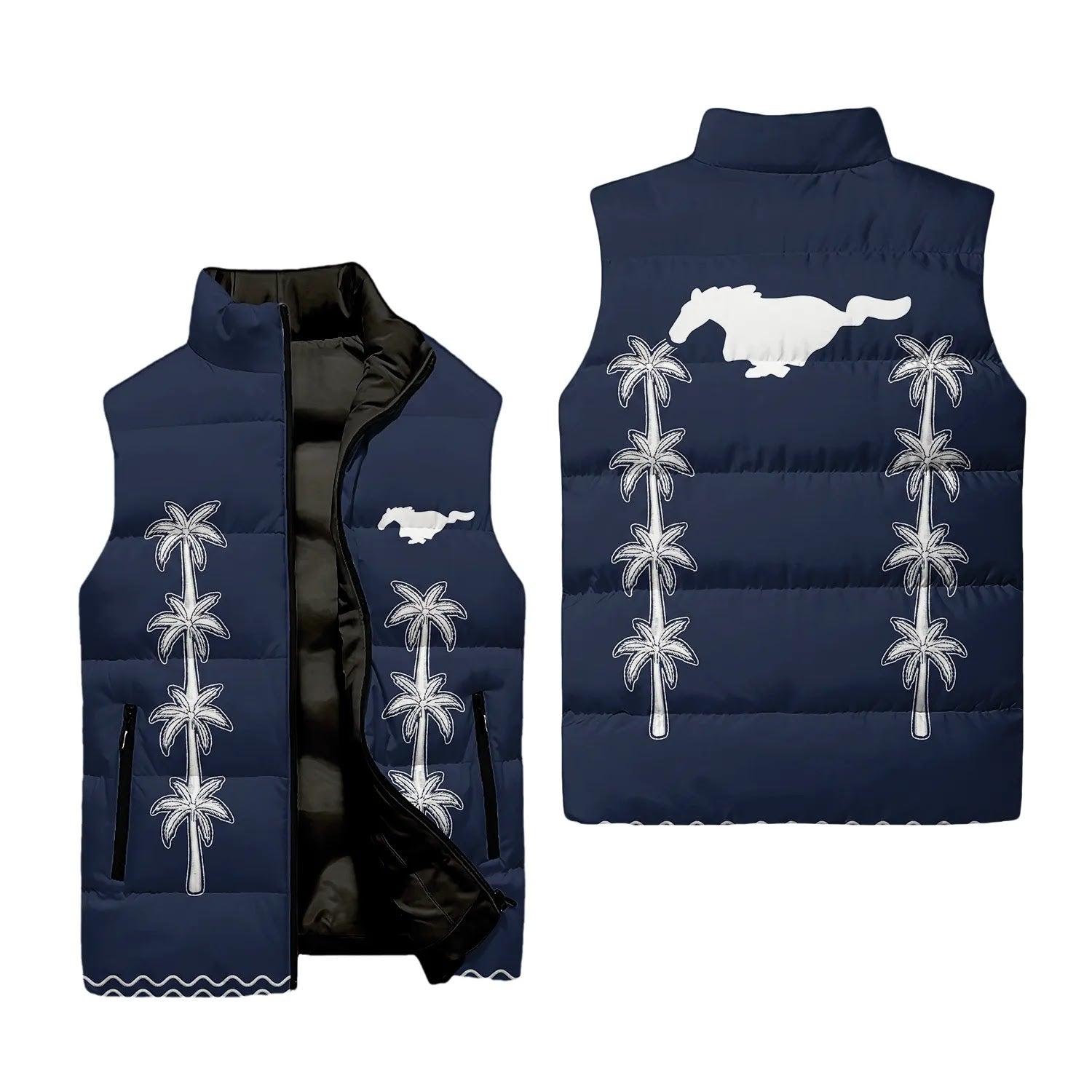 Ford Mustang Sleeveless Puffer Jacket SHW065