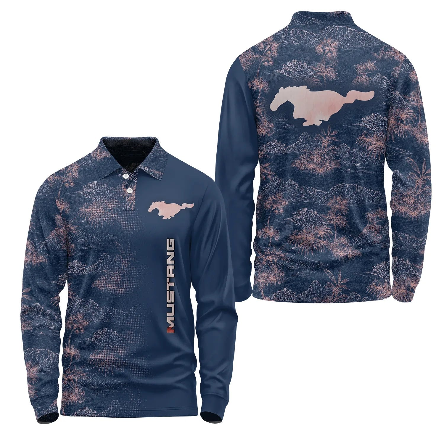 Ford Mustang Long Sleeve Polo SHW007
