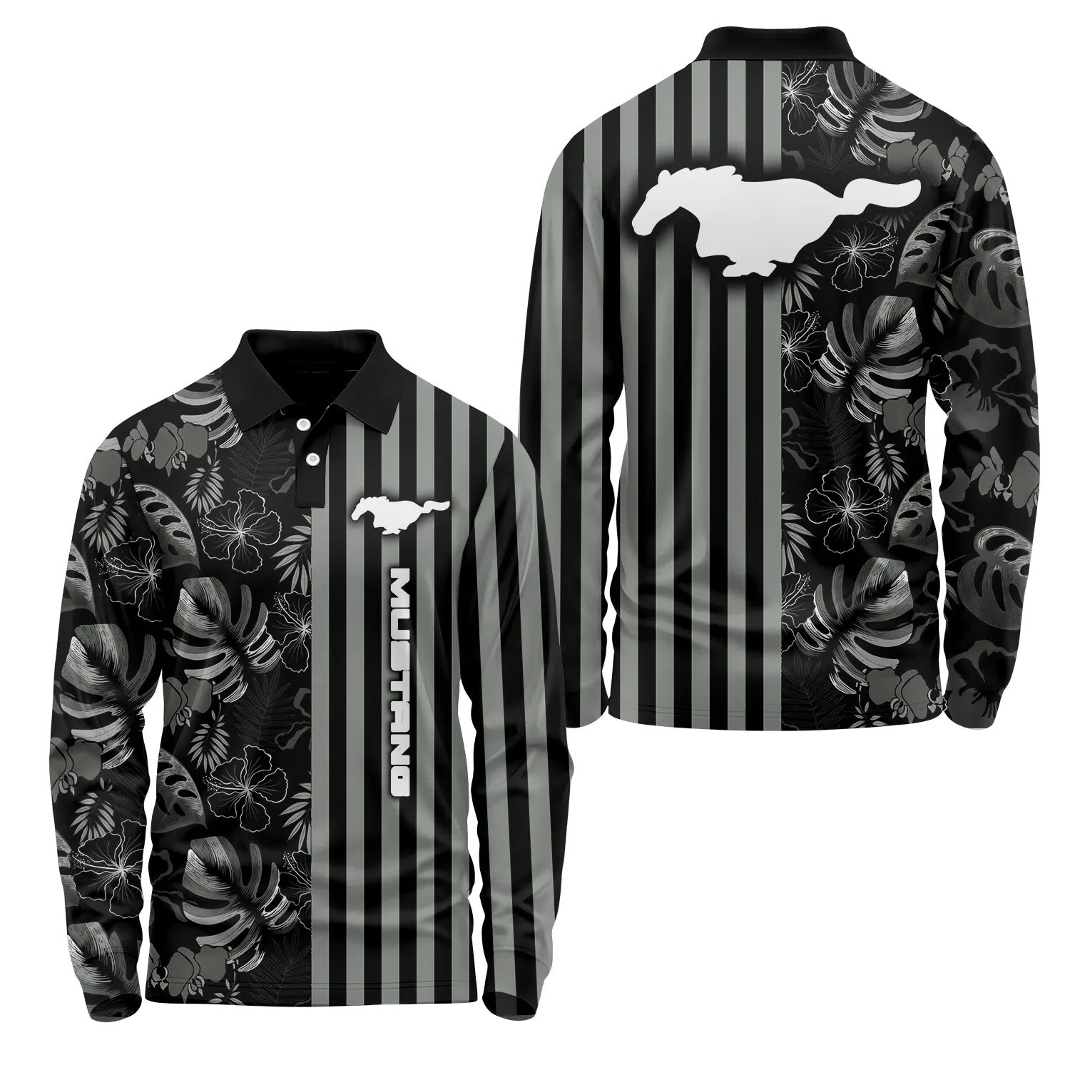 Ford Mustang Long Sleeve Polo SHW040