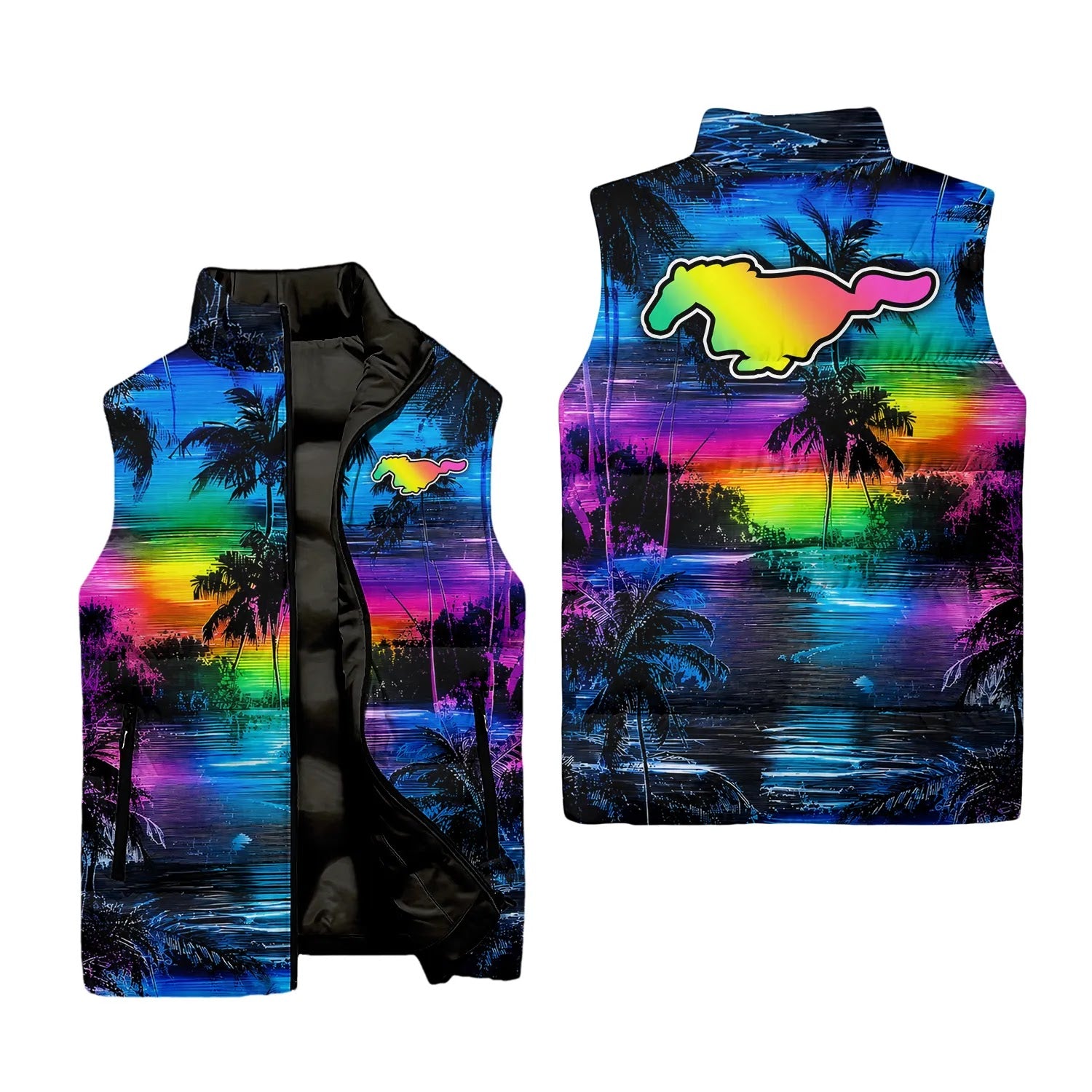 Ford Mustang Sleeveless Puffer Jacket SHW055