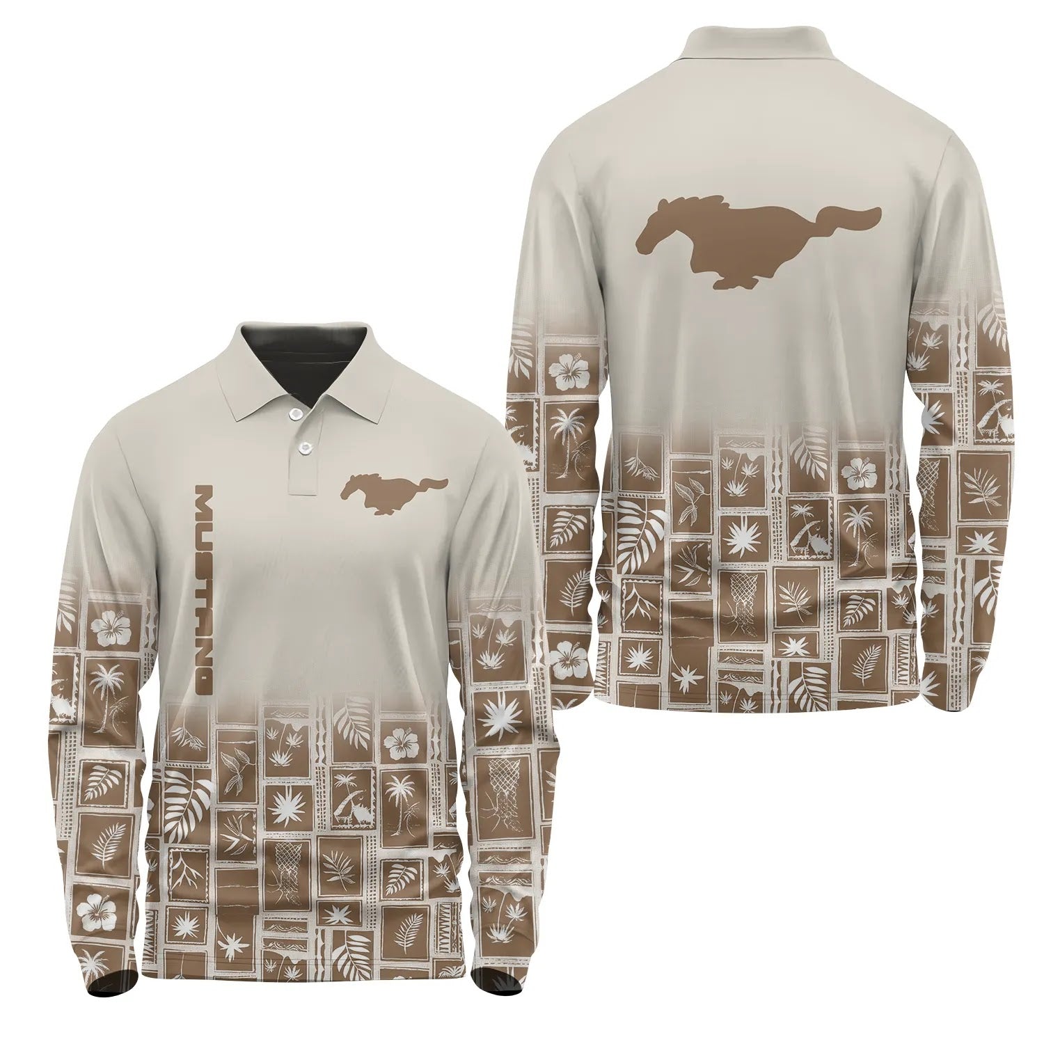 Ford Mustang Long Sleeve Polo SHW067
