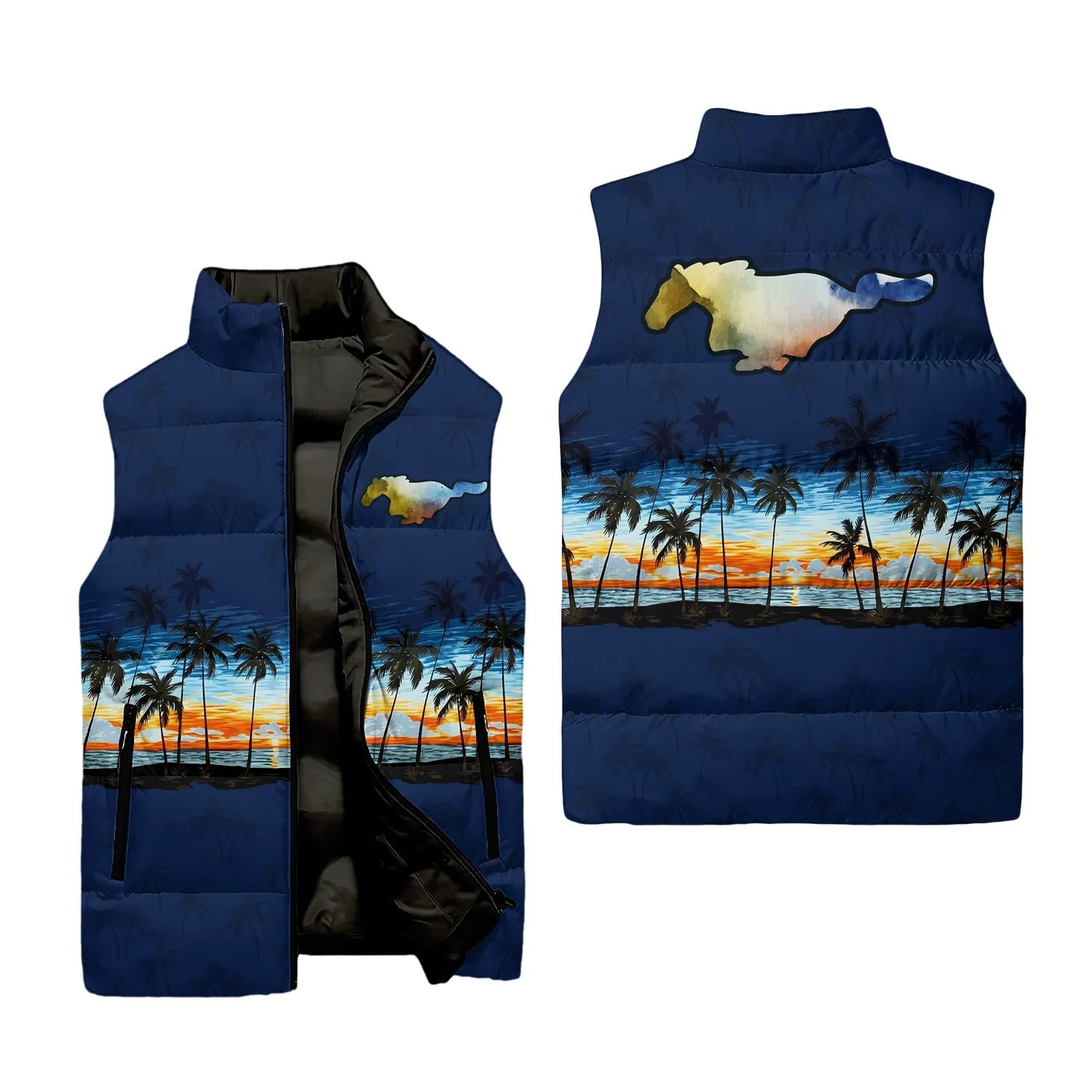 Ford Mustang Sleeveless Puffer Jacket SHW017