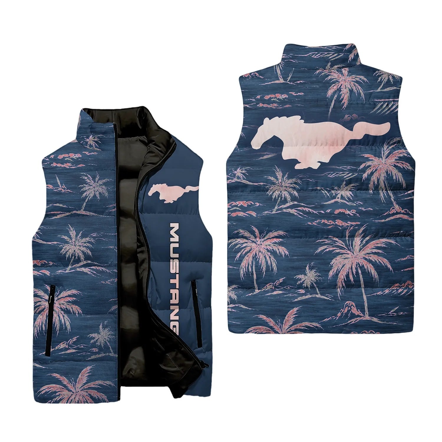 Ford Mustang Sleeveless Puffer Jacket SHW013