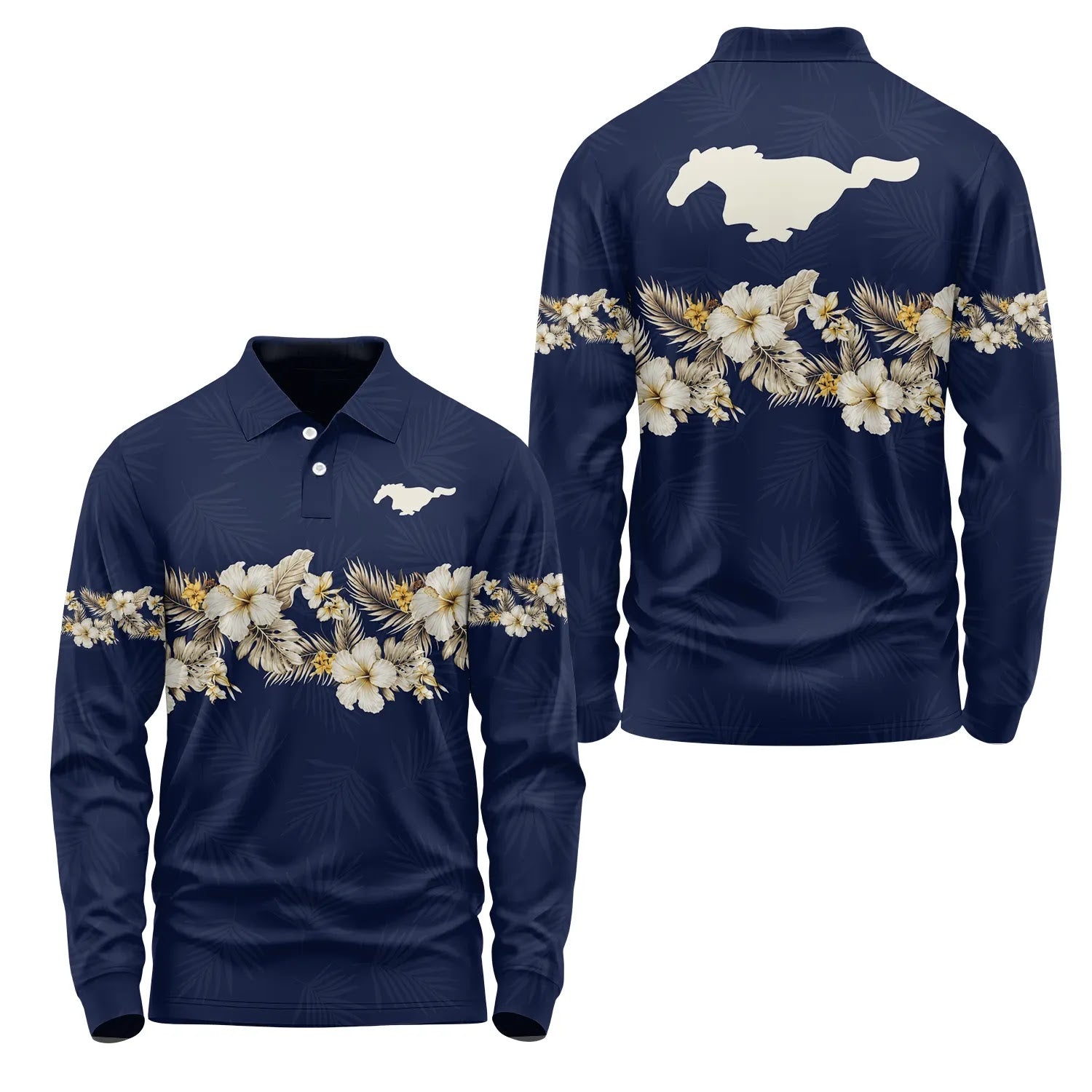 Ford Mustang Long Sleeve Polo SHW047