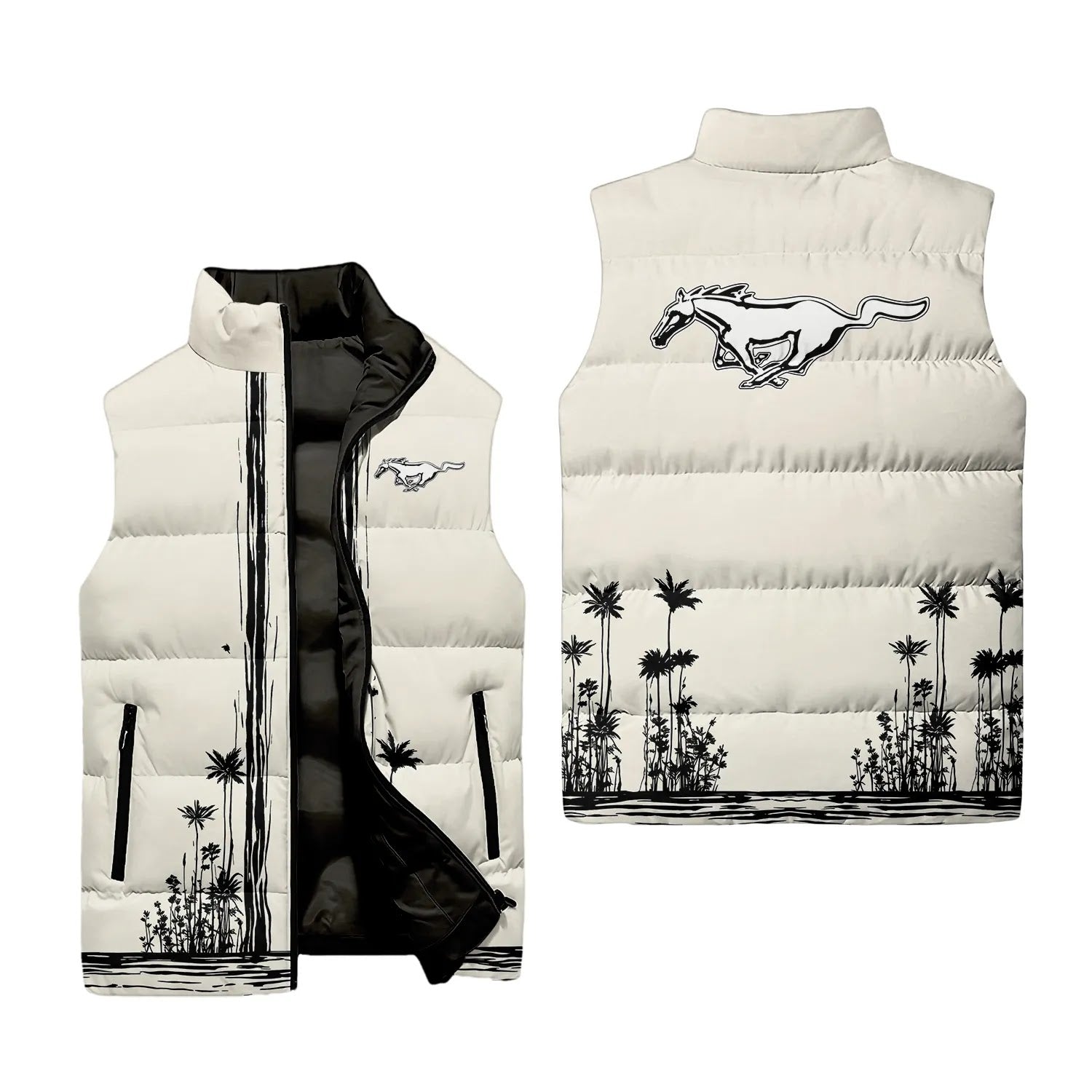 Ford Mustang Sleeveless Puffer Jacket SHW043
