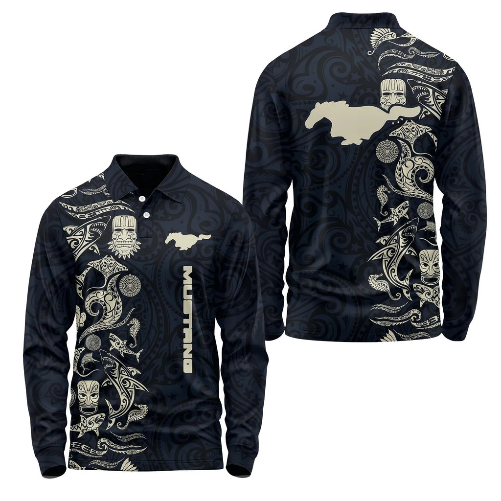 Ford Mustang Long Sleeve Polo SHW033