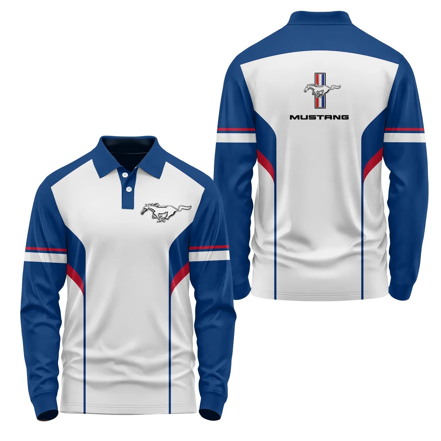 Ford Mustang Long Sleeve Polo SC113