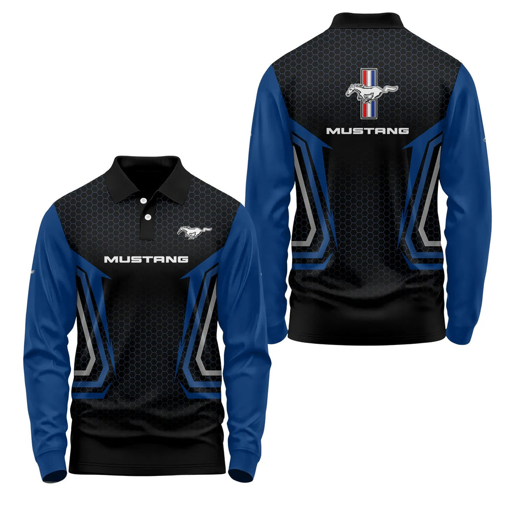 Ford Mustang Long Sleeve Polo SC075