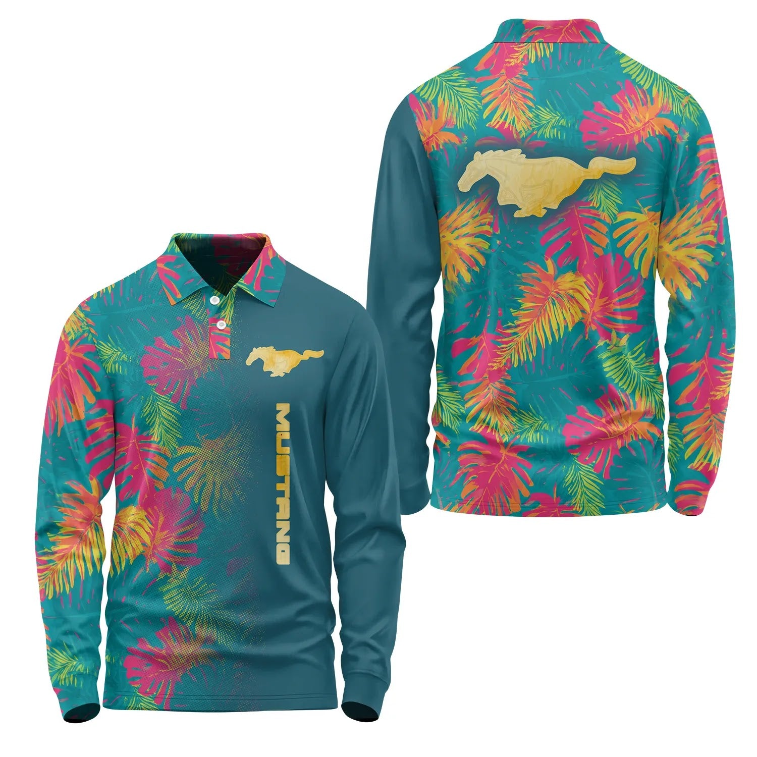 Ford Mustang Long Sleeve Polo SHW059