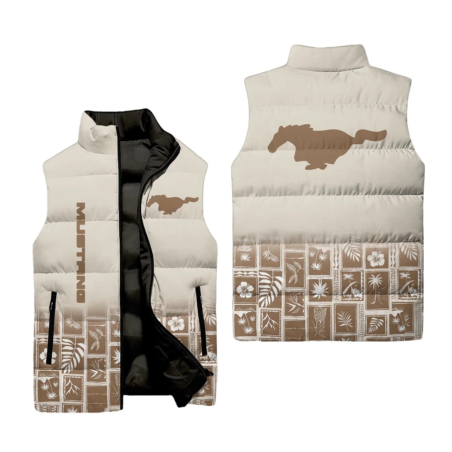 Ford Mustang Sleeveless Puffer Jacket SHW067