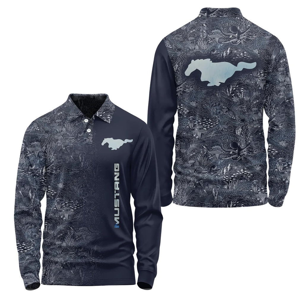 Ford Mustang Long Sleeve Polo SHW006