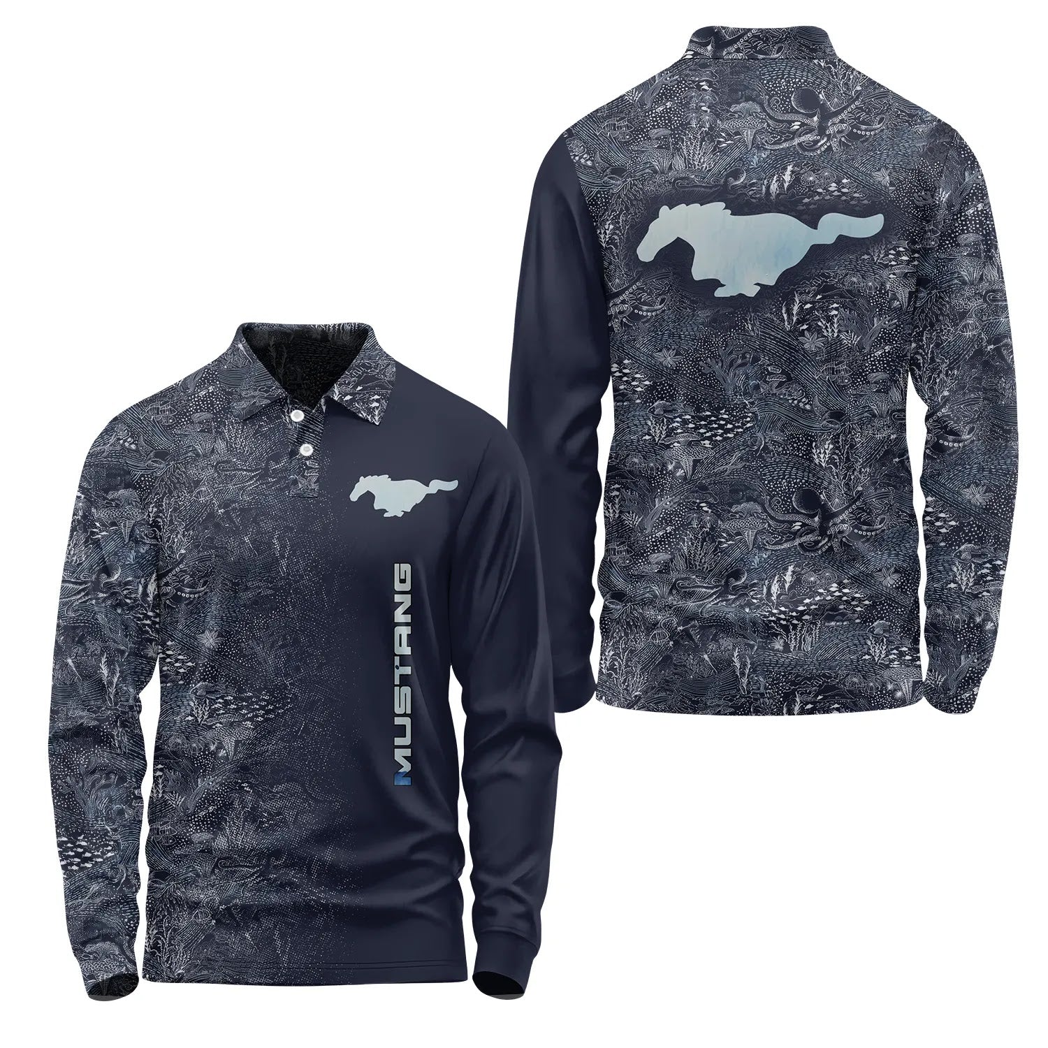 Ford Mustang Long Sleeve Polo SHW006