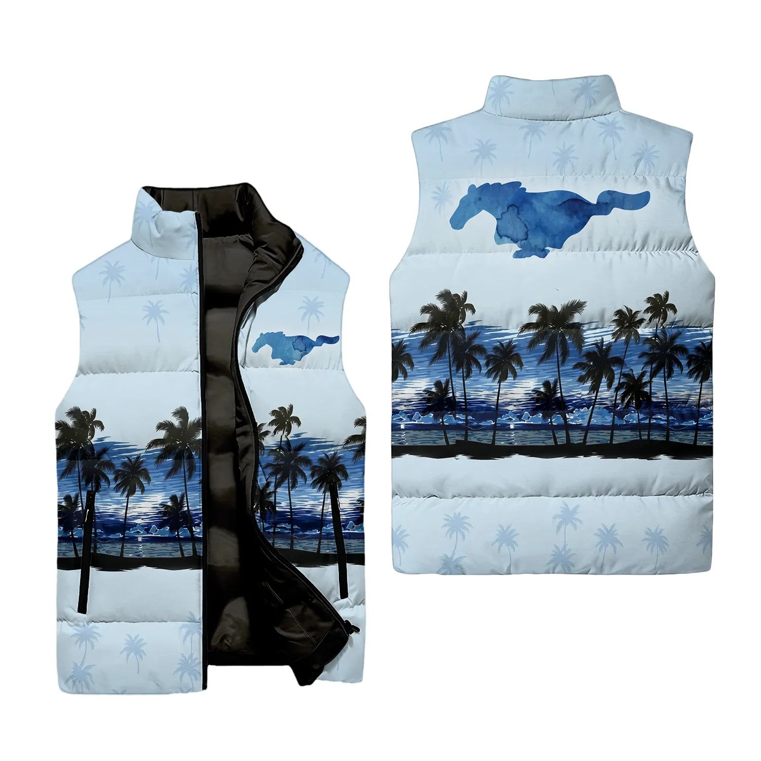 Ford Mustang Sleeveless Puffer Jacket SHW016