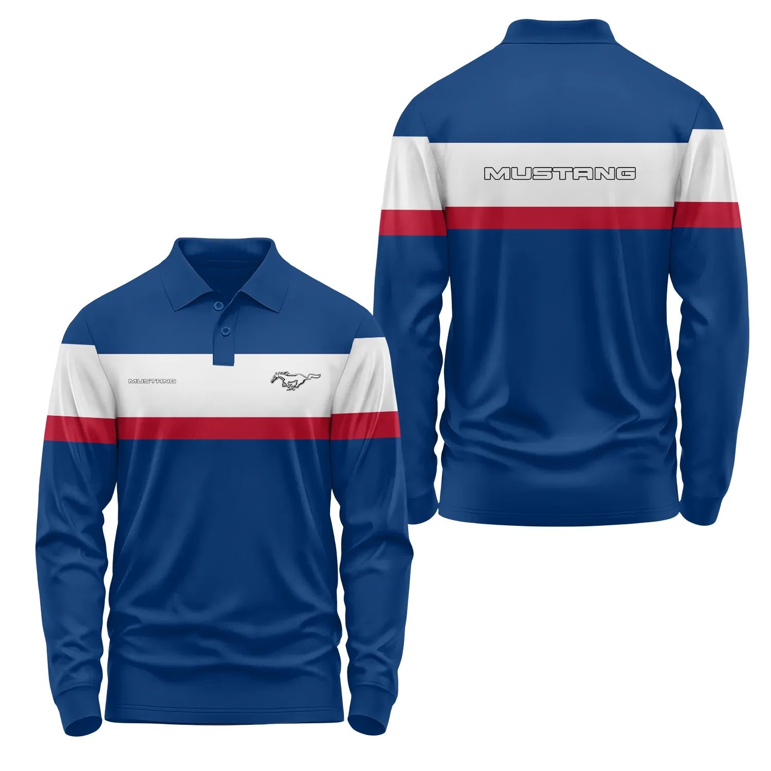 Ford Mustang Long Sleeve Polo SC046