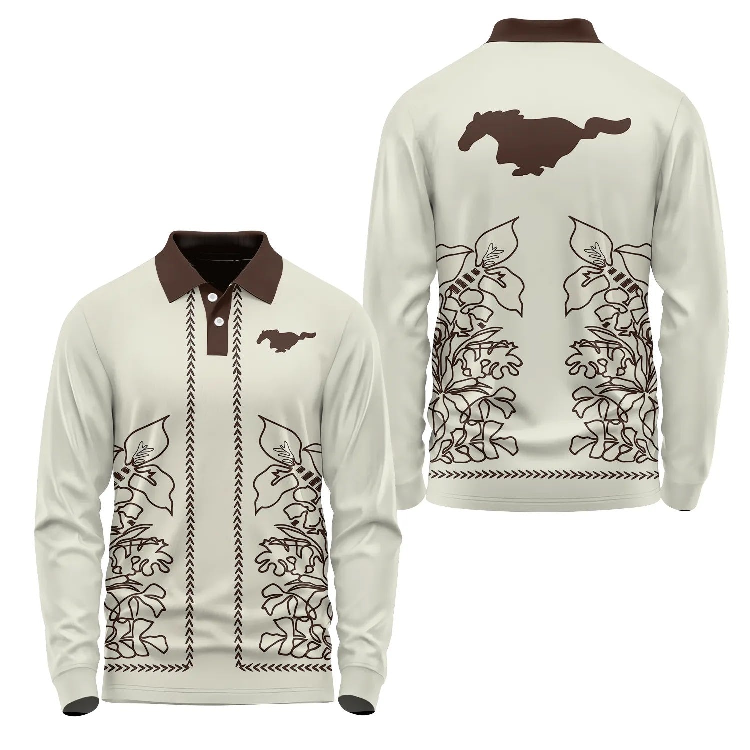 Ford Mustang Long Sleeve Polo SHW064