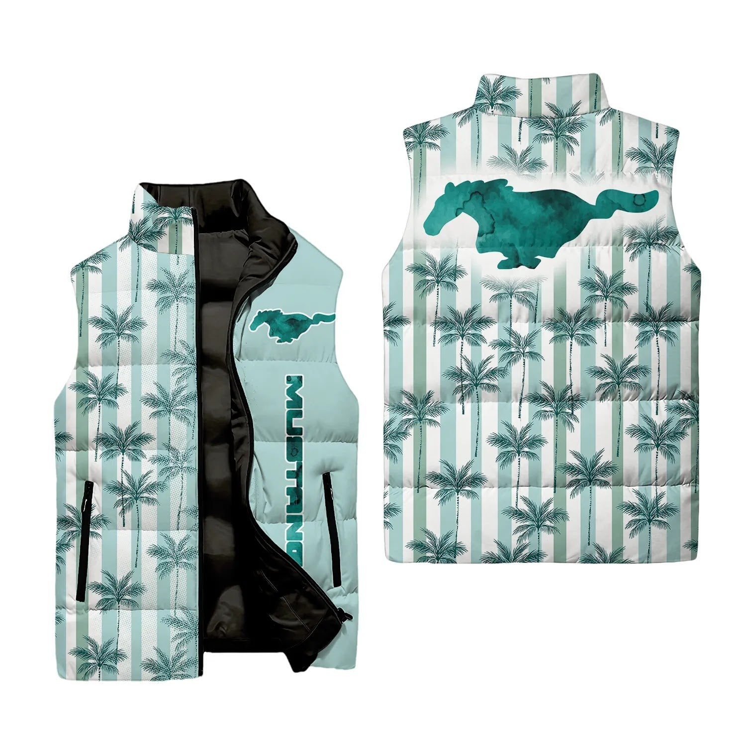 Ford Mustang Sleeveless Puffer Jacket SHW028