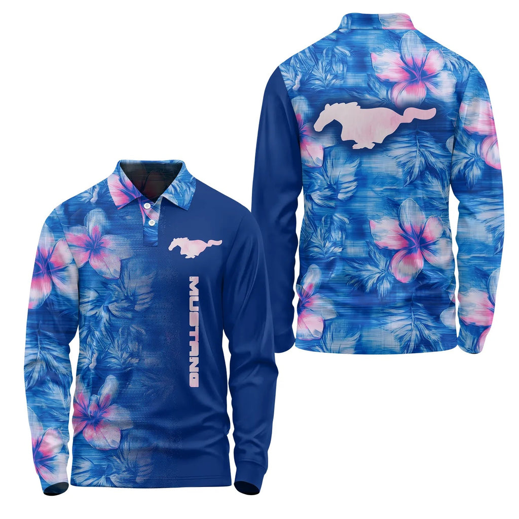 Ford Mustang Long Sleeve Polo SHW057