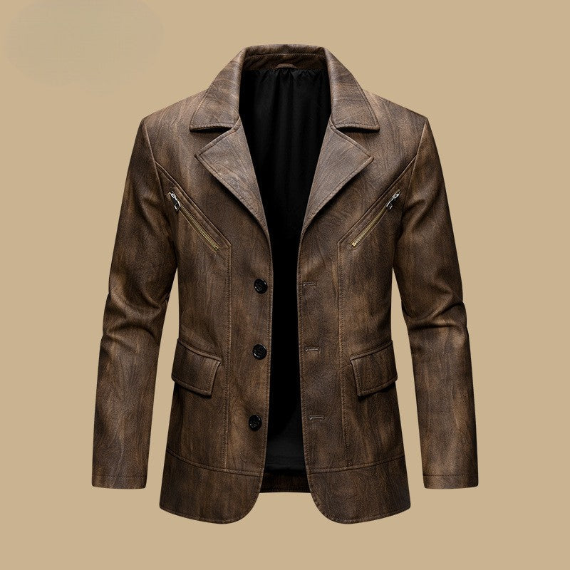 BOGO | Men's Retro PU Leather Motorcycle Jacket V1