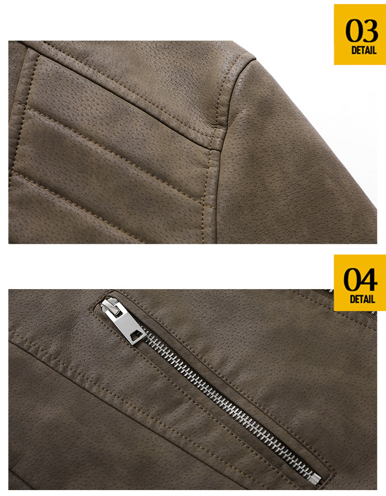 BOGO | Men's PU Leather Jacket with Fleece Lining, Zipper Closure V2
