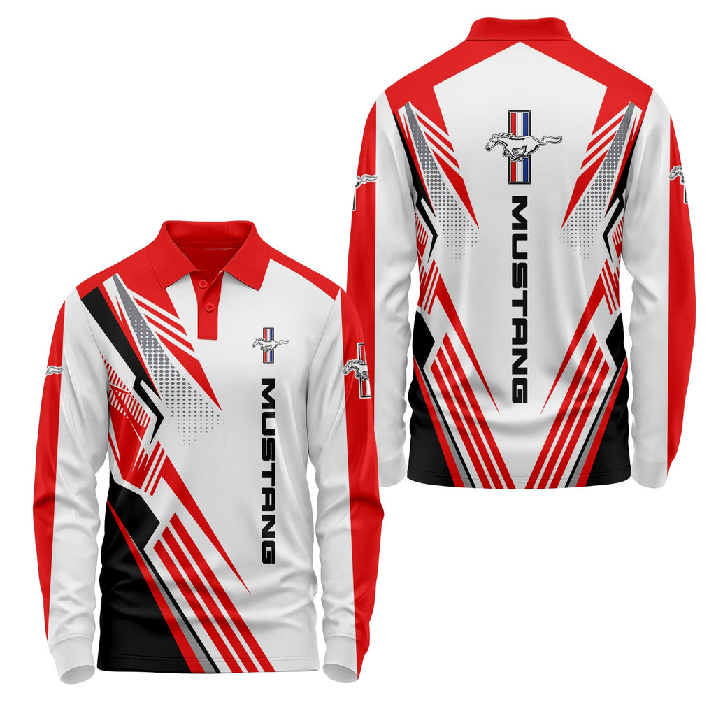 Ford Mustang Long Sleeve Polo USPL2715